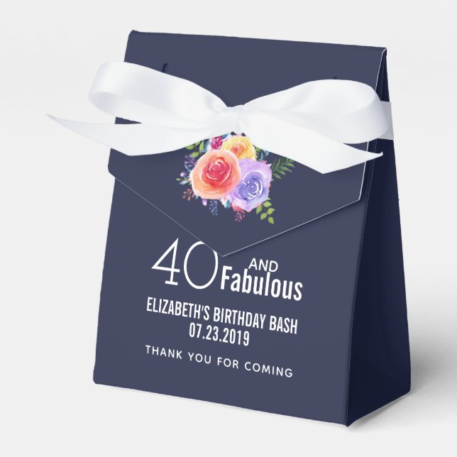 Ballotins 40 et texte fabuleux - Aquarelle Floral Anniversai (Verso)