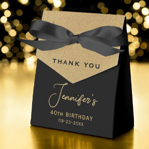 Ballotins 40e anniversaire Gold Foil Monogramme Merci de scr
