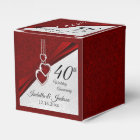 40e anniversaire Rubis Rouge et Blanc Paillettes