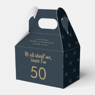 Ballotins 50e anniversaire bleu et or simple élégant moderne
