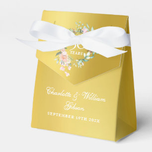 Ballotins 50e anniversaire de Mariage Rose Floral Golden