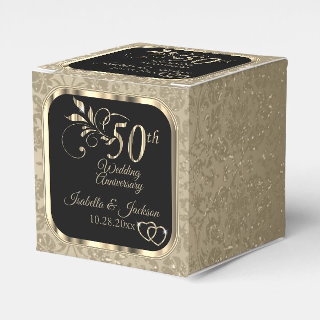 Ballotins 50e anniversaire du Mariage - Ballotin noir et or (Verso)