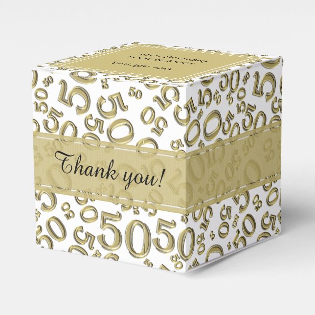 Ballotins 50e anniversaire Gold/White Numéro Motif (Verso)