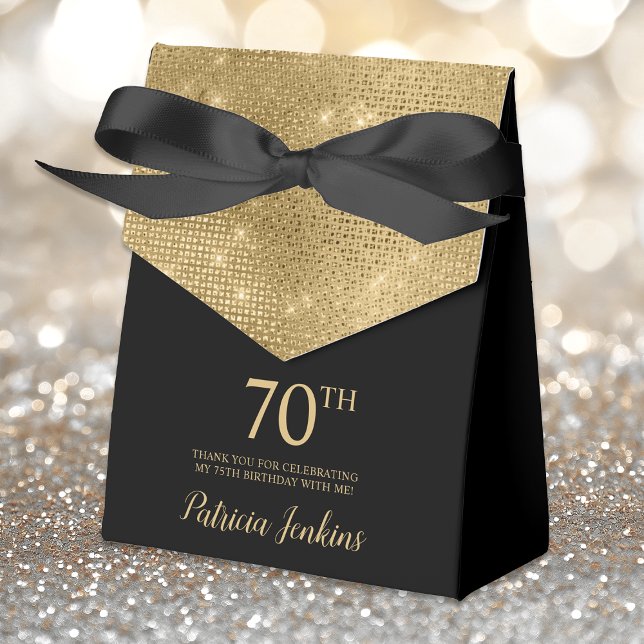 Ballotins 70th Birthday Gold Thank You Favor Box (Créateur téléchargé)