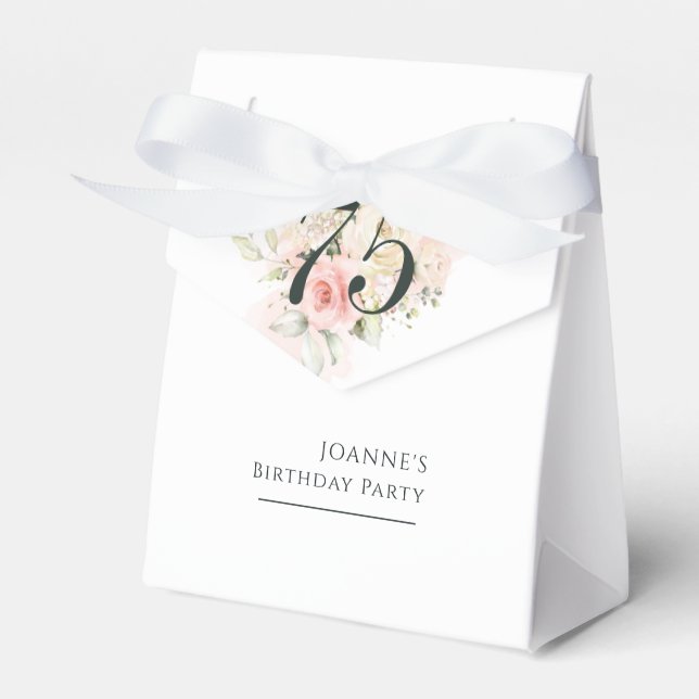 Ballotins 75e anniversaire n'importe quel âge Floral rose aq (Verso)