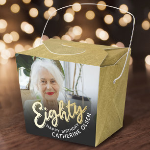 Ballotins 80e anniversaire Eighty script or noir photo
