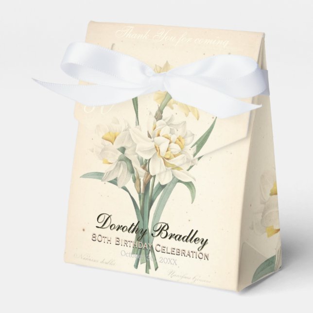 Ballotins 80e anniversaire Narcissus Ballotin Merci personna (Verso)