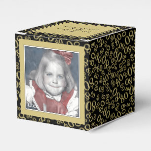 Ballotins 80e photo Keepsaké - Motif de numéro noir/or