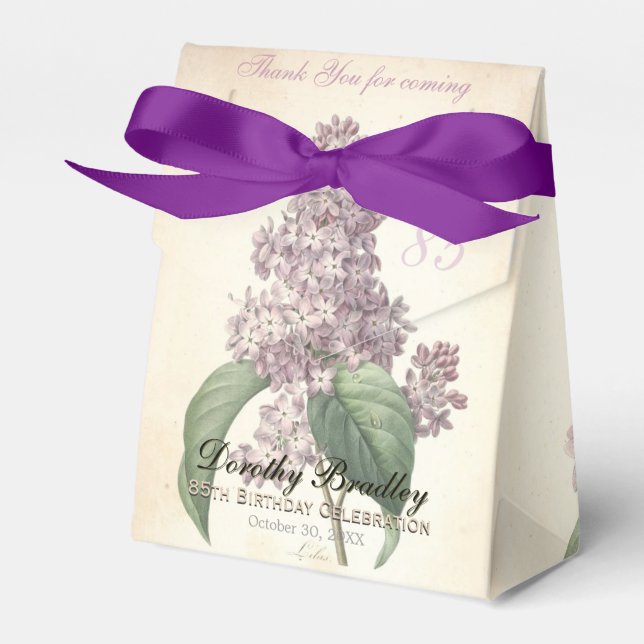 Ballotins 85e anniversaire Lilac Ballotin de Merci personnal (Verso)