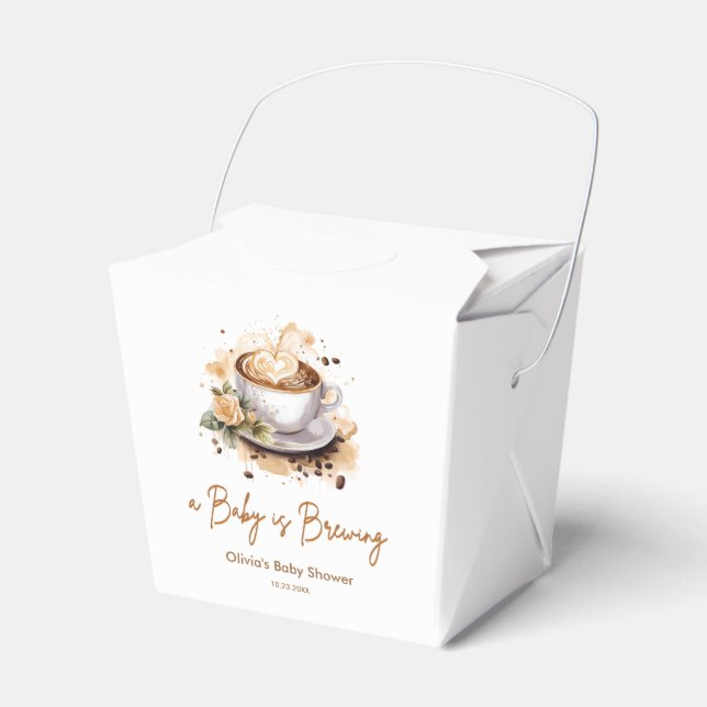 Ballotins A Baby is Brewing Brown Coffee Baby Shower (Verso)