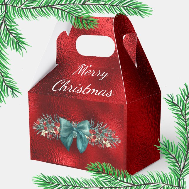 Ballotins À feuillage persistant, Berries, Vert Bow Red Faux (Créateur téléchargé)