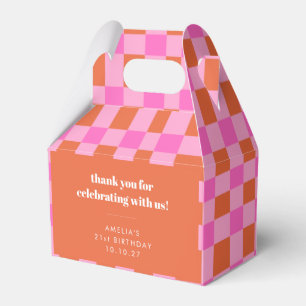 Ballotins Abstrait Checker rose Personnalisé 21e anniversair