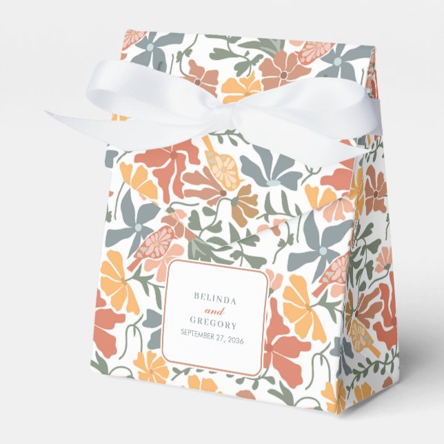 Ballotins Abstrait Floral & Oiseaux Mi-siècle Mariage modern (Verso)