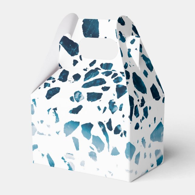 Ballotins Abstrait Terrazzo Mosaic Marine et Motif bleu clai (Verso)