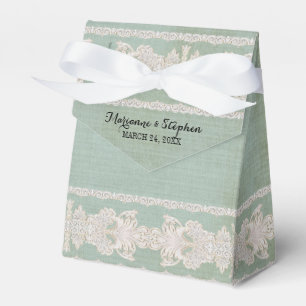 Ballotins Accueil Faveurs dentelle rustique avec linge Vinta