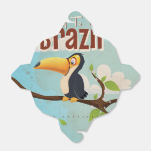 Ballotins Affiche de voyage vintage Toucan Fly au Brésil