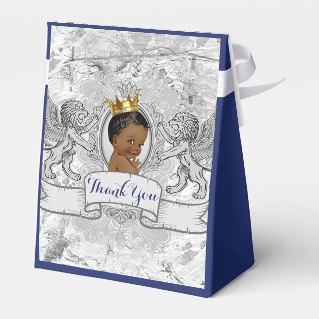 Ballotins African Prince Royal Blue|Silver FANCY Baby shower (Arrière)