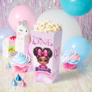 Ballotins Afro Puff Baby Girl Butterfly Photo 1er anniversai