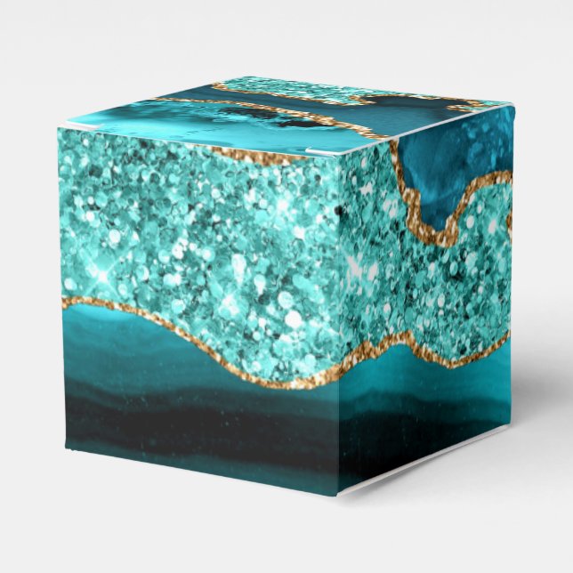Ballotins Agate Turquoise Blue Gold Parties scintillant Marb (Verso)