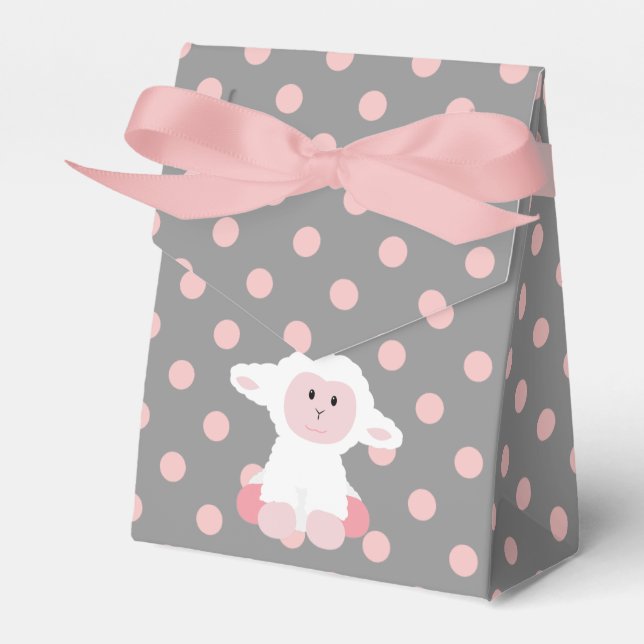 Ballotins Agneau bébé mignon et fille Pois rose (Verso)