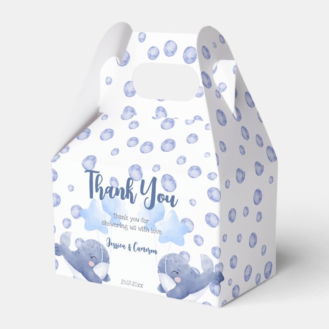 Ballotins Ahoy c'est un baby shower de baleine bleu garçon c (Verso)