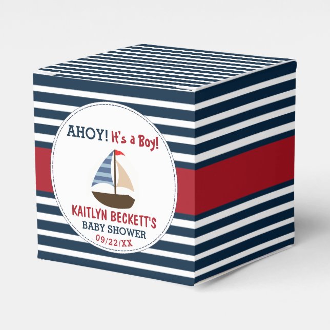 Ballotins Ahoy C'est un garçon ! Baby shower nautique (Verso)