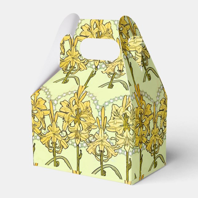 Ballotins Alfonse Mucha Art Nouveau Lily motif floral (Verso)