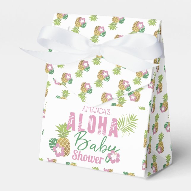 Ballotins Aloha Bébé rose et vert Baby shower tropical fille (Verso)