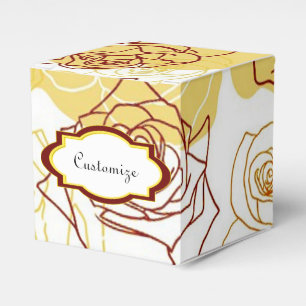 Ballotins Amitié et joie Yellow Roses Cube Ballotin