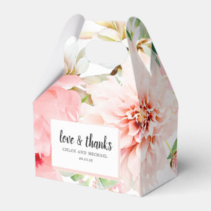 Ballotins Amour et Merci Peony Pink Aquarelle Rose Faveur Fl