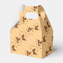 Amour et papillons en diagonale orange