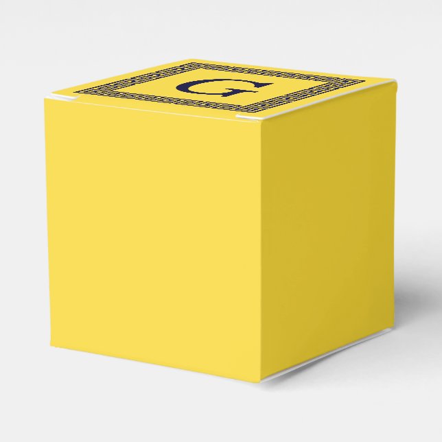 Ballotins Ananas, Clé grecque bleue marine #1 Monogramme enc (Verso)