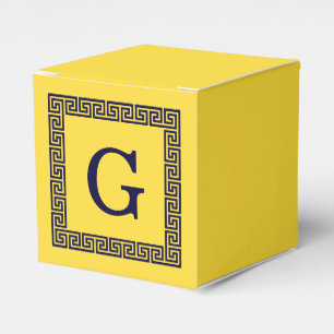 Ballotins Ananas, Clé grecque bleue marine #1 Monogramme enc