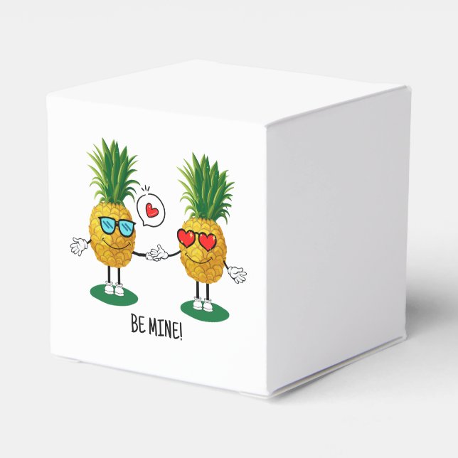 Ballotins Ananas personnalisé Emoji amour couple (Arrière)