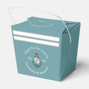 Ballotins Ancre florale à thème nautique Blanc Aqua Turquois