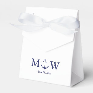 Ballotins ancre nautique mariage marine bleu monogramme init