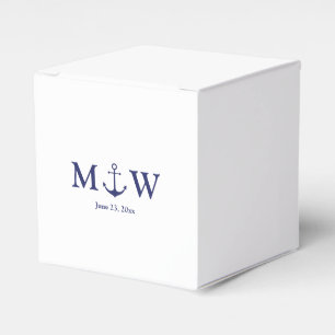 Ballotins ancre nautique mariage marine bleu monogramme init