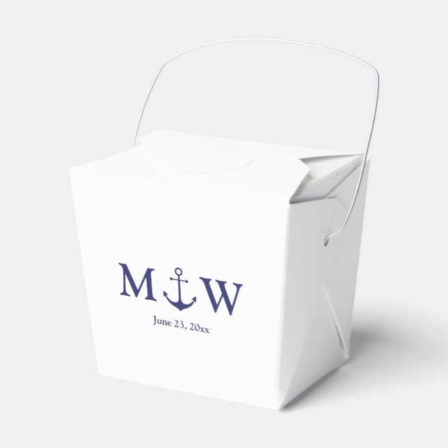 Ballotins ancre nautique mariage marine bleu monogramme init (Verso)