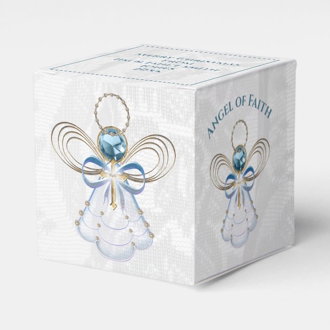 Ballotins Ange de Noël de foi Filigree Bleu et dentelle (Verso)