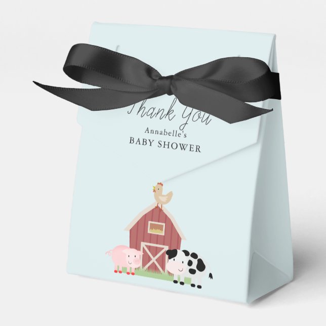 Ballotins Animaux de ferme Barnyard Blue Boy Baby shower (Verso)