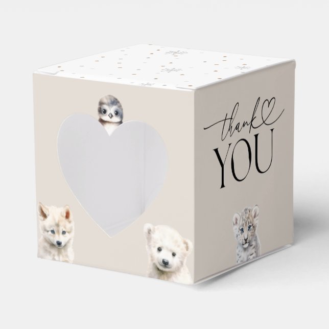 Ballotins Animaux d'hiver Baby shower neutre selon le sexe (Verso)