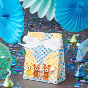 Ballotins Animaux en peluche au crochet bleu et jaune