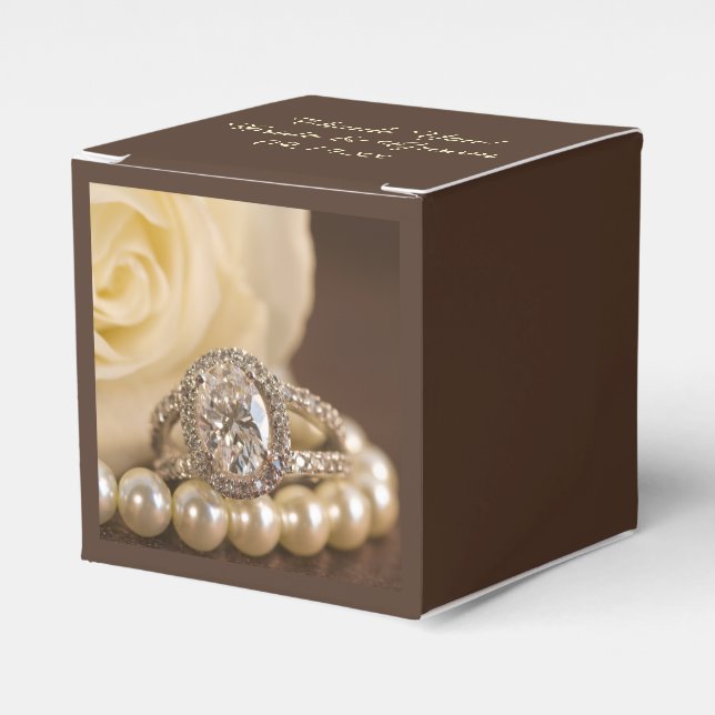 Ballotins Anneau de diamant ovale et Mariage de rose blanche (Verso)