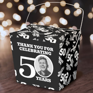 Ballotins anniversaire 50 ans photo personnalisée noir blanc