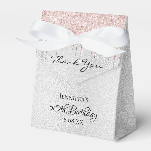 Ballotins Anniversaire argent parties scintillant rose or me (Verso)