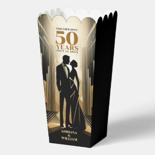 Ballotins Anniversaire Art Déco Retro Black & Gold Mariage