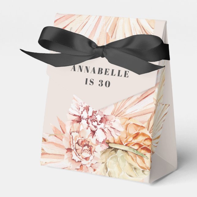 Ballotins Anniversaire bohème moderne pastel floral (Verso)