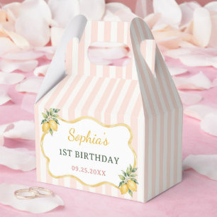 Ballotins Anniversaire de 1 an thème citron rose gingham