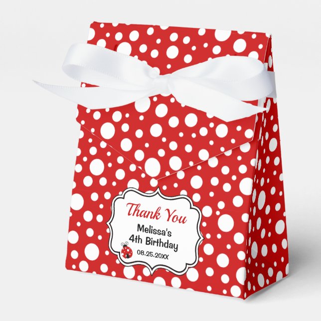 Ballotins Anniversaire de enfant de trame de Pois blancs rou (Verso)