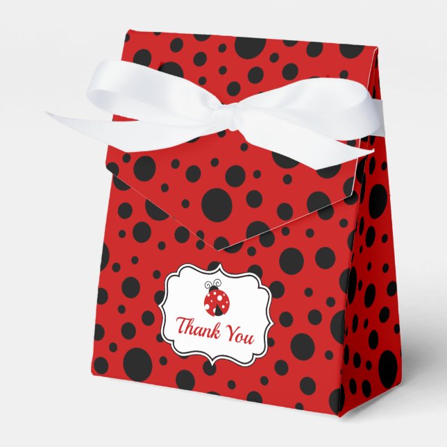 Ballotins Anniversaire de enfant Pois Red Black Ladybug Fram (Verso)